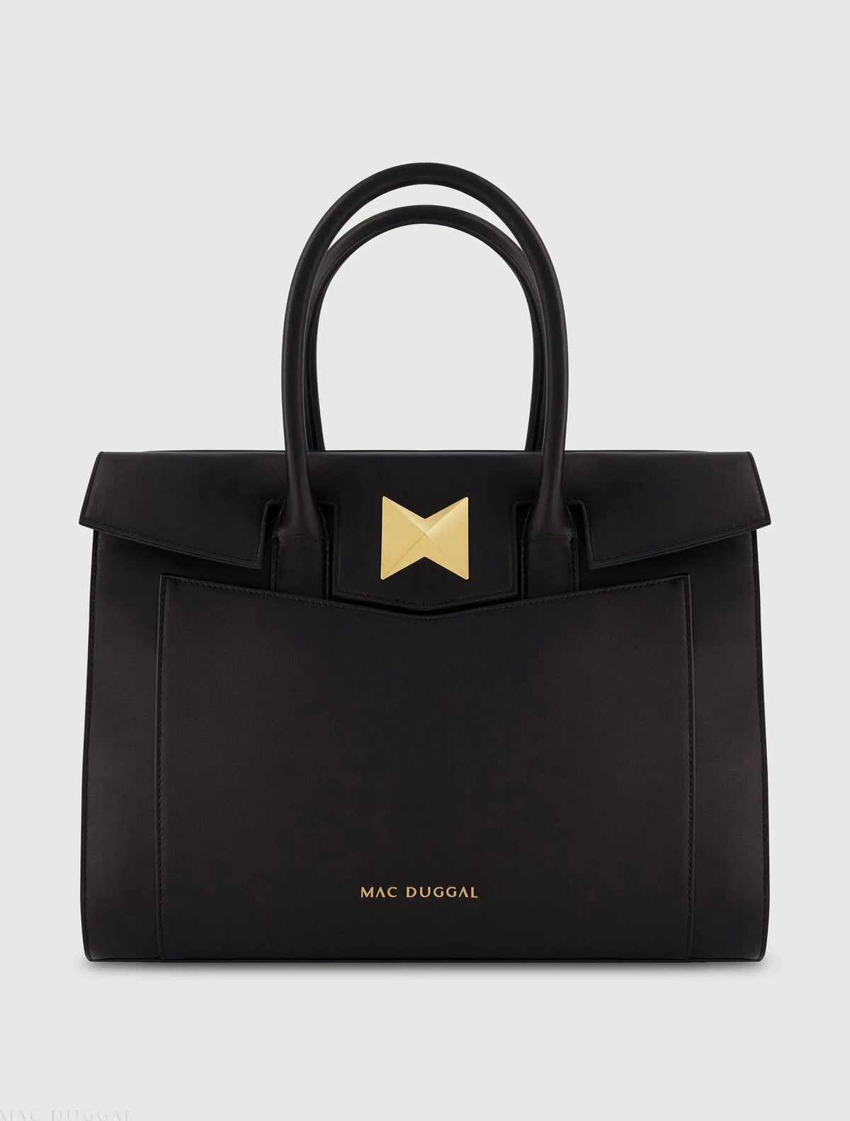 Large Leather Briefcase Bag With Gold Hardware