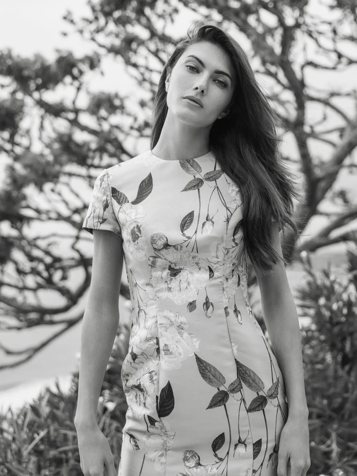 Blue Cap Sleeve Fitted Floral Mini Dress