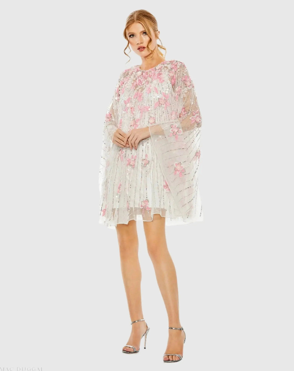 High Neck Embellished Trapeze Dress