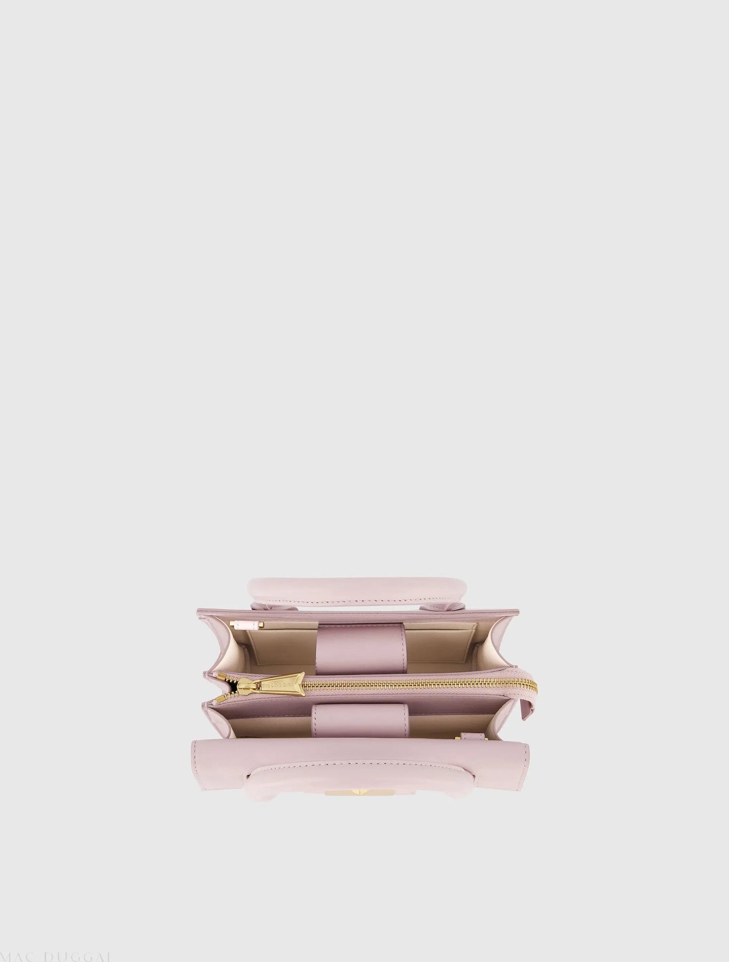 Purple Small Leather Tote Bag With Gold Hardware