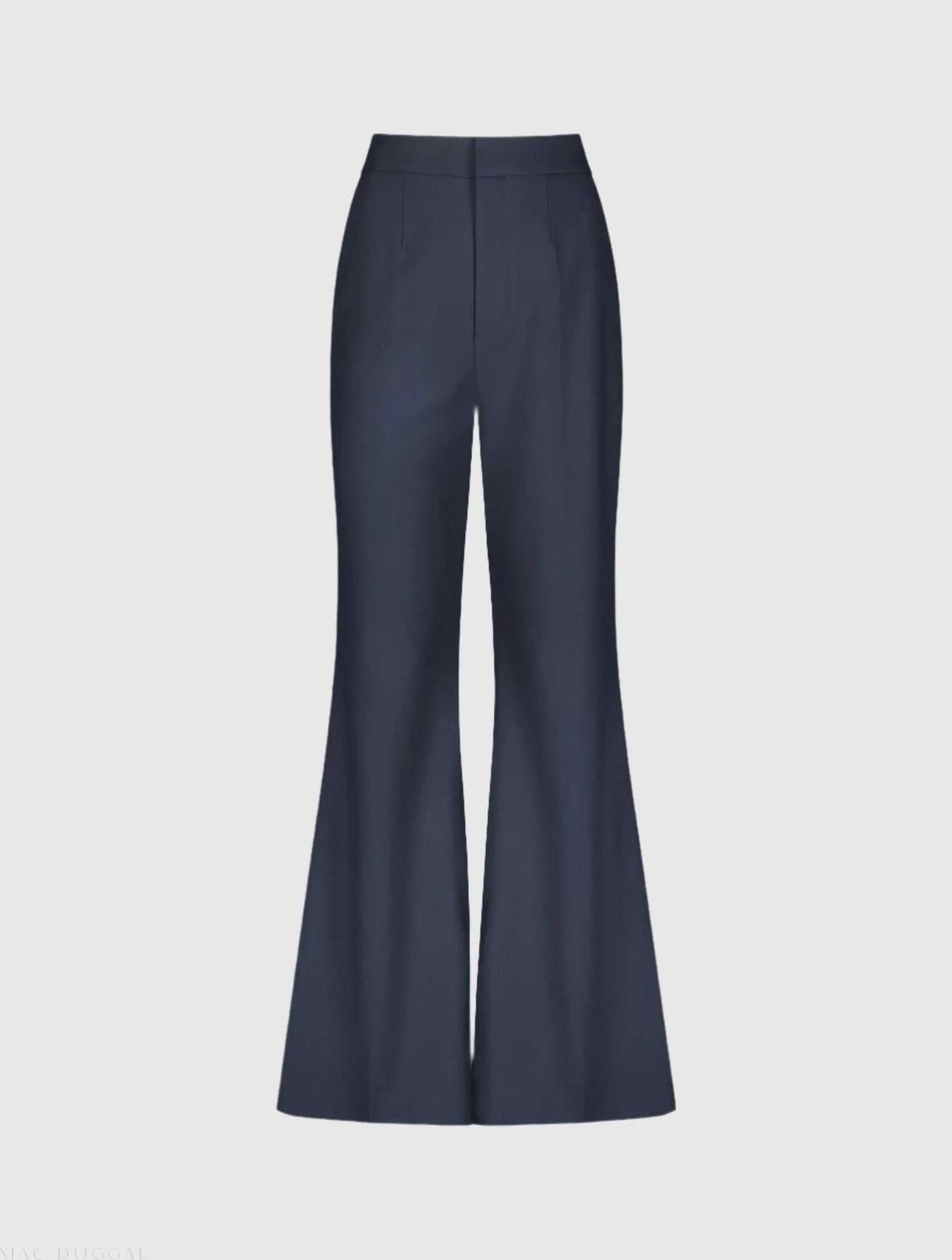 Navy Classic Crepe Flared Trouser Pant