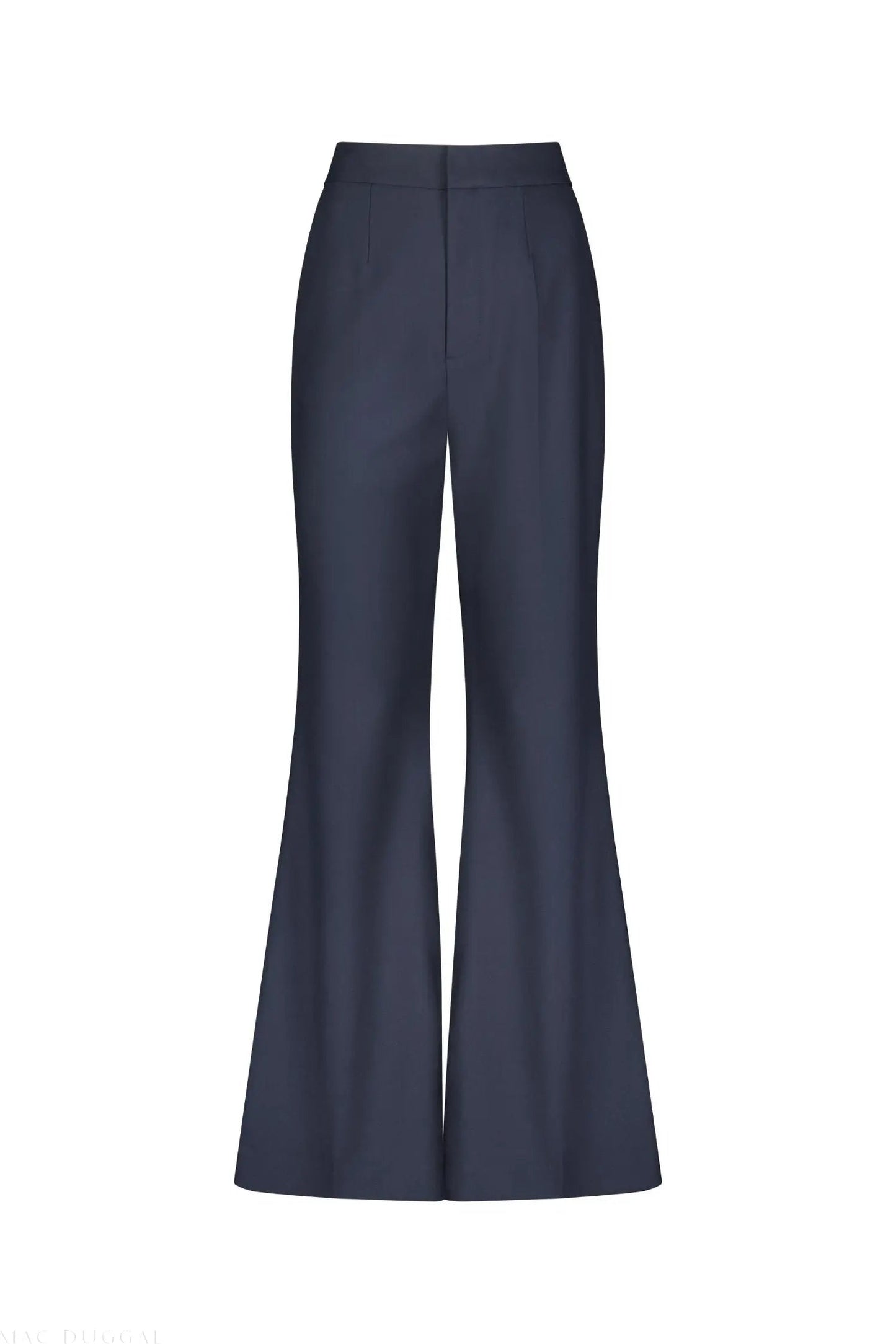 Navy Classic Crepe Flared Trouser Pant